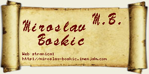 Miroslav Boškić vizit kartica
